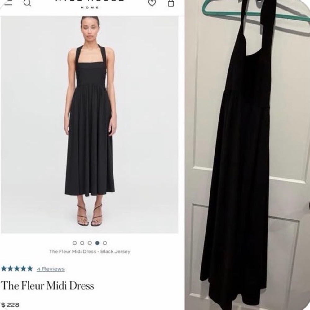 Hill House Black Fleur Midi Dress